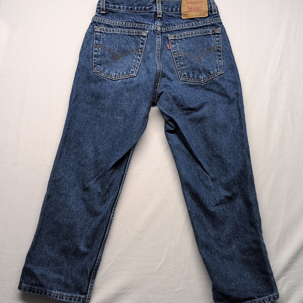 Vintage 2000 Levi's 550 Husky Relaxed Fit Red Tab Denim Blue Jeans - Picture 6 of 11